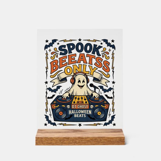 DJ Ghost Spooky Beats Gravure Vintage Halloween (Recto)