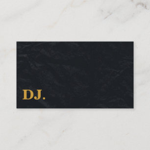 DJ Gold Bold Text Elegant Dark Minimalist Visitekaartje