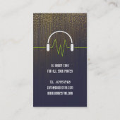 DJ Gold glitter-pictogram voor muziekhoofdtelefoon Visitekaartje (Achterkant)