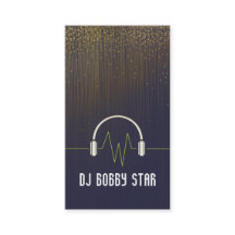 DJ Gold glitter-pictogram voor muziekhoofdtelefoon