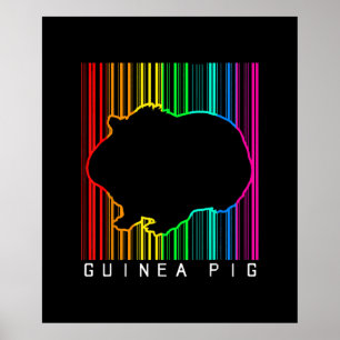 DJ Guinee Pig Techno Edm Animal Rave Star-regenboo Poster