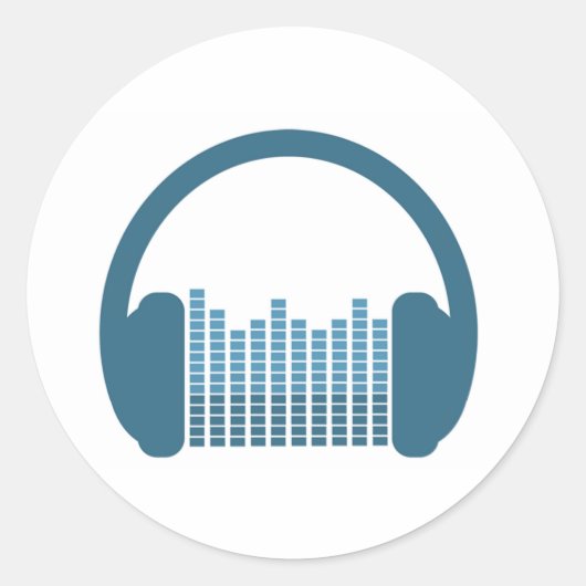 DJ Headphones, DJ Logo Ronde Sticker (Voorkant)