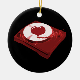 DJ Heart Platenspeler Keramisch Ornament