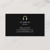 DJ hoofdtelefoon op faux glitter Visitekaartje (Achterkant)