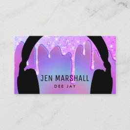 DJ hoofdtelefoon op glitter druppels Visitekaartje