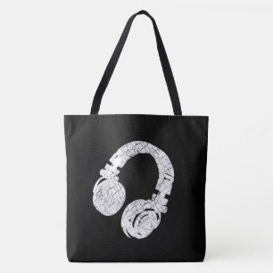 dj-hoofdtelefoon tote bag