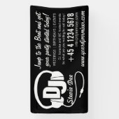 DJ hoofdtelefoon zwart wit promotie Spandoek (Verticaal)