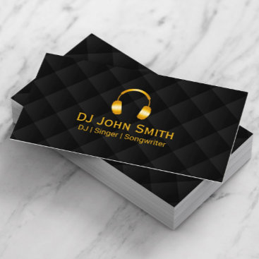 DJ Hoofdtelefoonpictogram Luxe zwart & Gold Visitekaartje