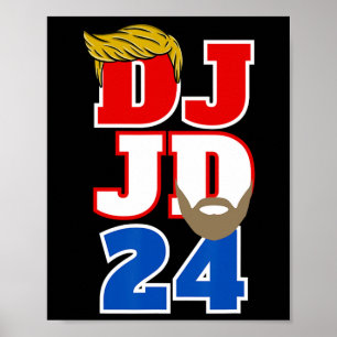Dj Jd 24 Trump Haar Vance Baard 2024 Republikeinse Poster
