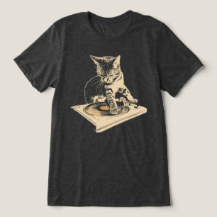DJ Kat Draaitafel Vinylplaat Tri-Blend Shirt