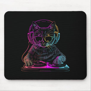 Dj Kat Edm Techno House Muziek Grappige Kat Liefhe Muismat