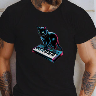 DJ Kat Grappige 80s 90s Disco Kat Muziek T-shirt