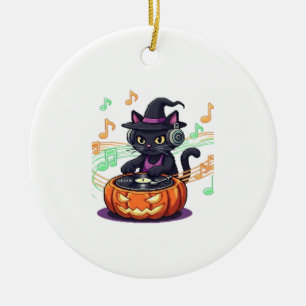 Dj kat halloween Oversized T-Shirt Keramisch Ornament