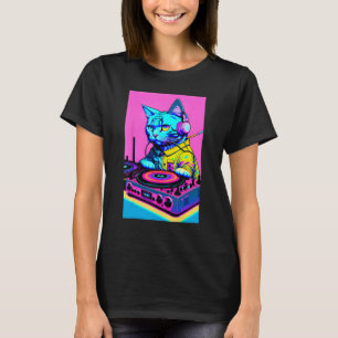 DJ Kat Koptelefoon Draaitafel DJ Mixer Dreamwave S T-shirt