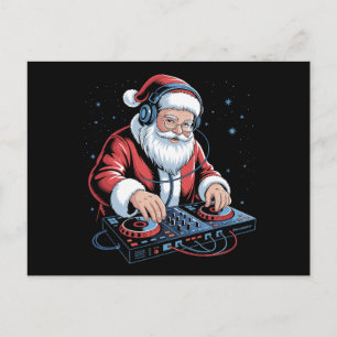 DJ Kerstman Kerst Hoofdtelefoons Draaitafel Kerstm Feestdagenkaart