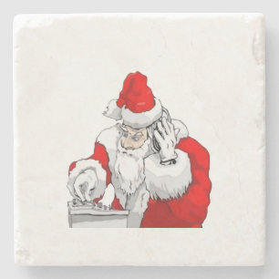 DJ Kerstman mixt de kerstfeest track Stenen Onderzetter