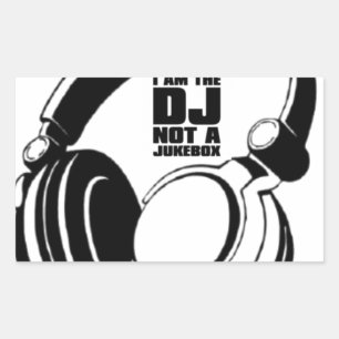DJ KLASH-GEAR - DJ GEEN VERZOEKEN RECHTHOEKIGE STICKER