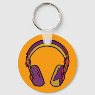 dj-kleurenhoofdtelefoon sleutelhanger