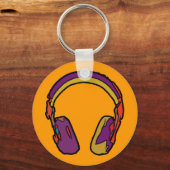 dj-kleurenhoofdtelefoon sleutelhanger (Voorkant)
