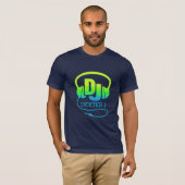 DJ-koptelefoon groen blauw en uw eigen naam t-shir T-shirt (Voorkant volledig)