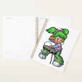 DJ Meisje met groen haar en hoofdtelefoon Planner