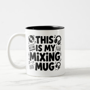 DJ Mengbeker Grappige muziek liefhebber koffieko Tweekleurige Koffiemok