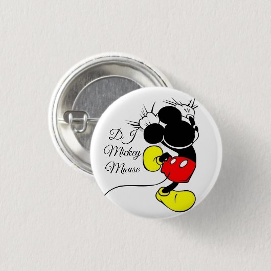 DJ Mickeymouse Ronde Button 3,2 Cm (Voorkant /achterkant)