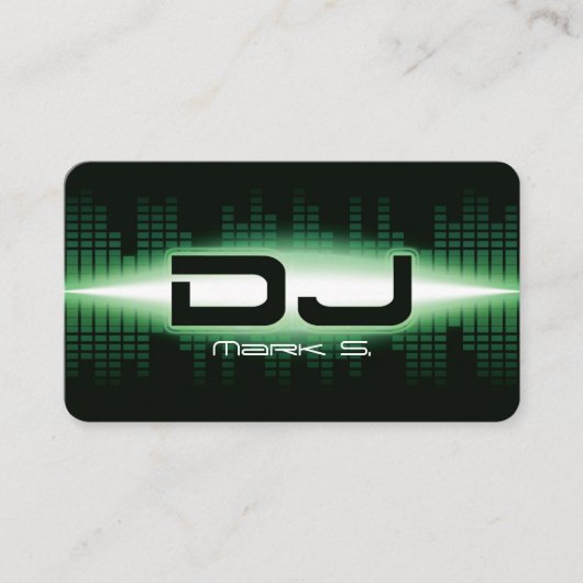 DJ Modern Green Carte de visite (Devant)