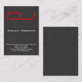 DJ Modern professioneel grijs rood Visitekaartje (Voorkant / Achterkant)