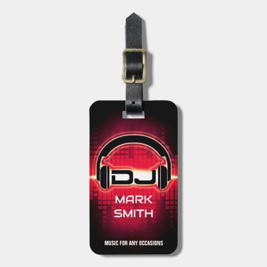 DJ Modern Red Bagagelabel met QR-code (Voorkant verticaal)