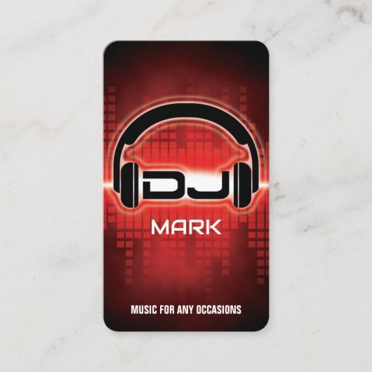 DJ Modern RED Carte de visite avec code QR (Devant)