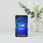 DJ Modern Royal Blue Carte de visite avec code QR (Debout devant)