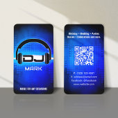 DJ Modern Royal Blue Carte de visite avec code QR