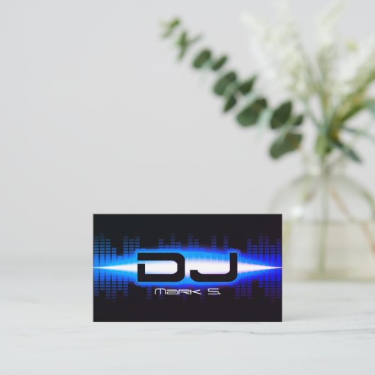 DJ Modern Royal Blue Carte de visite avec code QR (Debout devant)