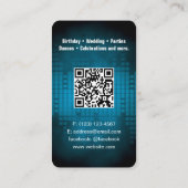 DJ Modern Sky Blue Carte de visite avec code QR (Dos)