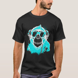 DJ Monkey Music Party Fun Zonnebril Fun Dancing C T-shirt