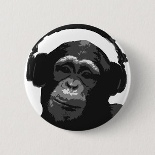 DJ MONKEY RONDE BUTTON 5,7 CM