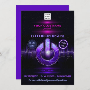 DJ Music and Dance Gig ajouter logo invitation