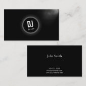 DJ Music Elegant Dark Monogram Visitekaartje (Voorkant / Achterkant)