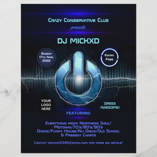 DJ Music en Dance Gig Flyer (Voorkant)