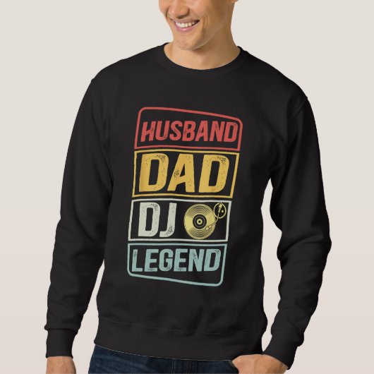 Dj Music player Husband Dad DJ Legend retro Father Trui (Voorkant)