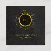 DJ Music Teacher Professional Musician Gold Black Vierkante Visitekaartje (Voorkant)
