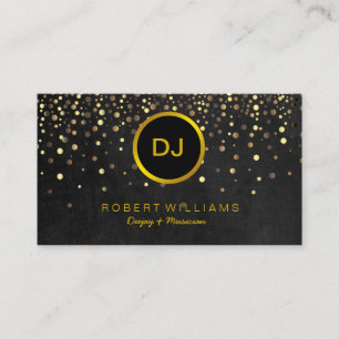DJ Musician Professional Music Teacher Gold Black Visitekaartje
