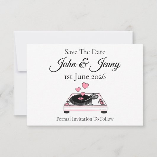 DJ Musician Wedding Save the Date (Voorkant)