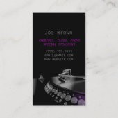 DJ, Musique, Carte de visite de divertissement (Dos)