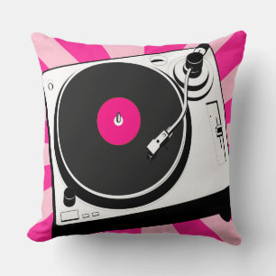 Dj muziek draaitafel disc jockey kussen roze