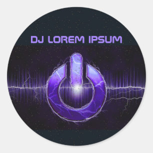 DJ-muziek en dansgig Ronde Sticker