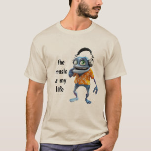 DJ muziekgekke kikker  T-shirt