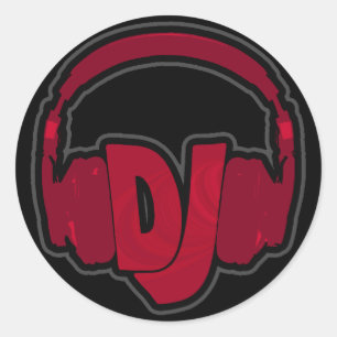 DJ-muziekhoofdtelefoon Ronde Sticker