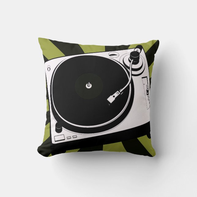 Dj-muziekopneembare schijf jockey gooit kussen gro (Voorkant)